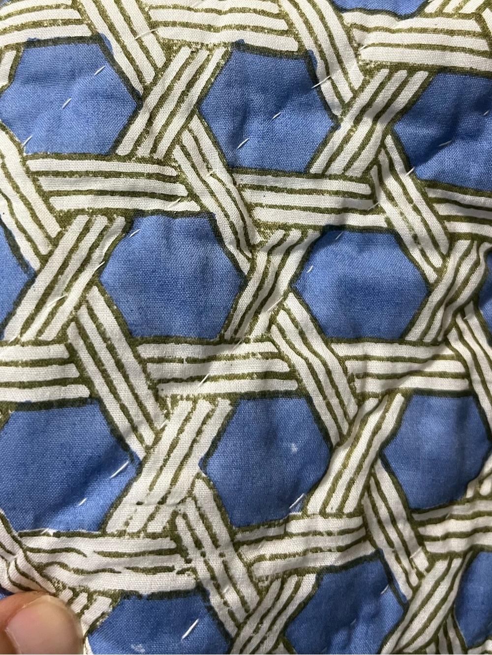 Serena & Lily Quilted Euro sham Pillow Case geometric lattice starburst pattern - Picture 4 of 6